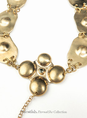 奇虚乐Chicxūlab 宛丘Glade 捷克陨石玻璃镶嵌 黄铜项链