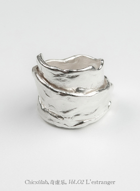 奇虚乐Chicxūlab 素银回旋包裹 开口戒指