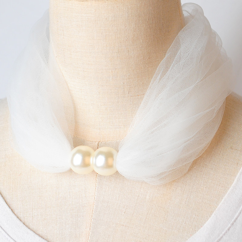 2020春季新款珍珠扣百变小小丝巾 姈芷文围巾/丝巾/披肩