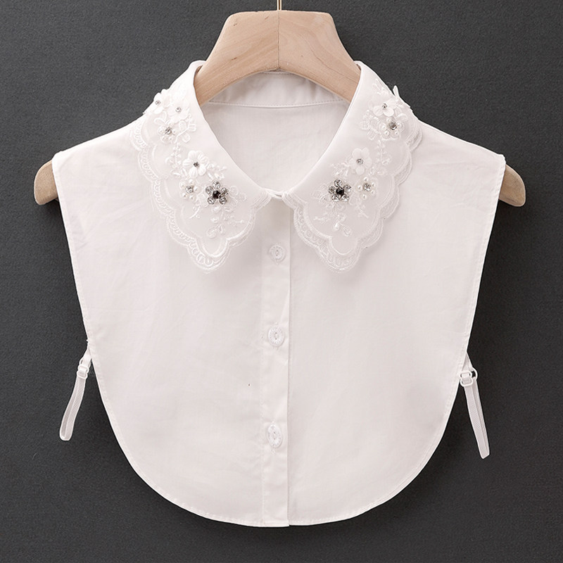 新款纯棉假领子女韩版秋冬季百搭双层订钻假领衬衫衣领打底毛衣领,淘宝优惠券,粉丝福利购,淘宝优惠卷