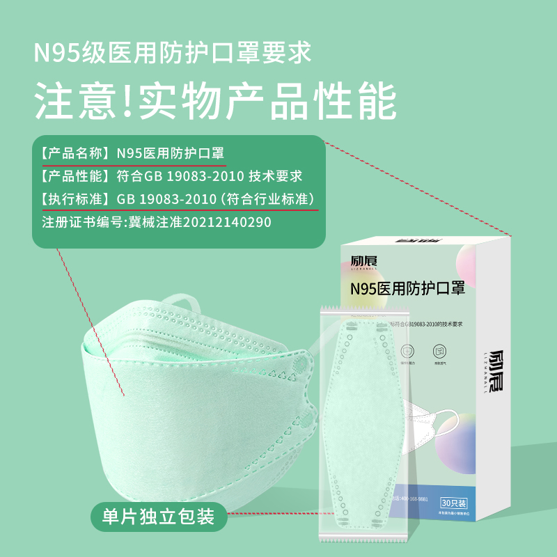 n95级医用防护口罩一次性医疗级别官方旗舰店正品女高颜值3d立体