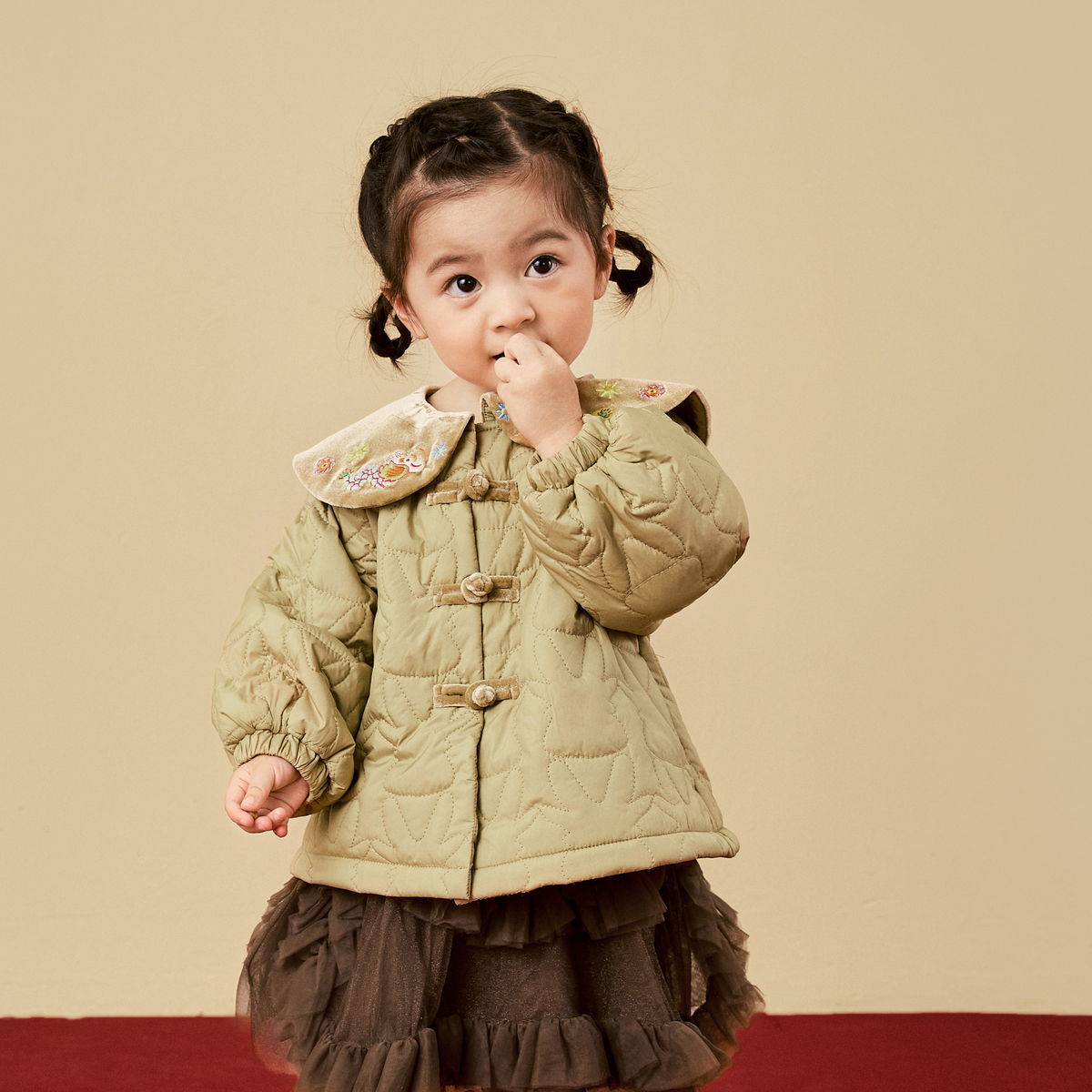 【龙年非遗联名】迷你巴拉巴拉女童棉服宝宝新年服棉衣儿童外套 - 图0