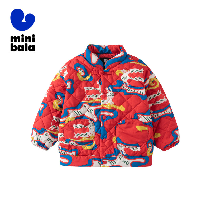 迷你巴拉巴拉男童新年保暖舒适棉服 minibala童装outlet店棉袄/棉服