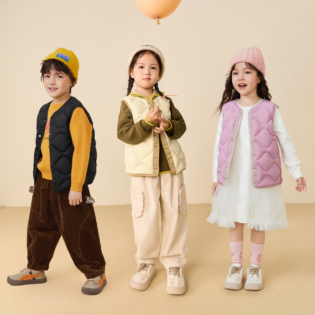 【三防】迷你巴拉巴拉儿童轻薄羽绒服背心冬季宝宝两面穿羽绒马甲