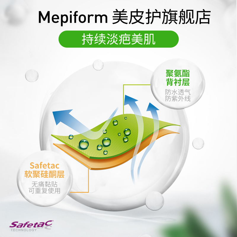 美皮护Mepiform疤痕贴增生去疤贴双眼皮疤护理祛疤膏医用硅酮凝胶-图1