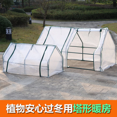 冬季保温暖房多肉保暖花房种菜花房大棚保温防雨大棚支架遮雨棚 - 图0
