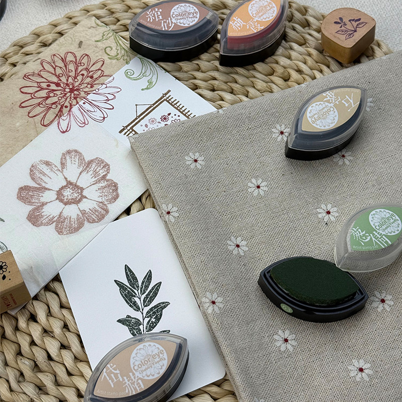 合璧堂猫眼印台印泥油性橡皮章手账手工可爱印泥印台24色油性颜料艺术国风DIY,淘宝优惠券,粉丝福利购,淘宝优惠卷