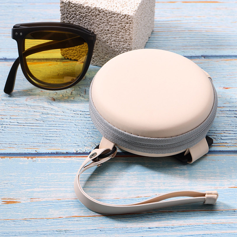 折叠眼镜盒女高品质便携式收纳袋圆形拉链太阳镜男墨镜包,淘宝优惠券,粉丝福利购,淘宝优惠卷