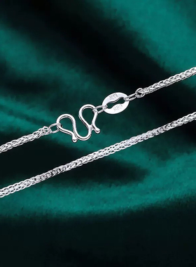 足银999肖邦链纯银锁骨链毛衣链银项链女男士无吊坠链子百搭礼物