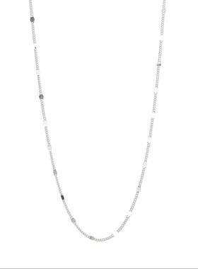 足银999侧身链条项链女冷淡风锁骨链 ins风简约百搭