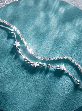 满天星双层手链纯银女简约森系小众设计星星手饰