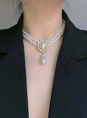 复古宫廷风双层锁骨链宴会