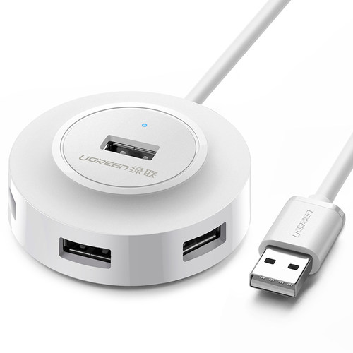 绿联usb2.0扩展器转换接头多口typec笔记本电脑usb拓展坞多用功能ubs外接U盘一拖四usp转接延长线hub集分线器 - 图0