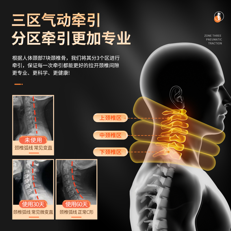 颈椎牵引器脖子病充气护颈矫正脖子颈托病家用新型复位治疗富贵包