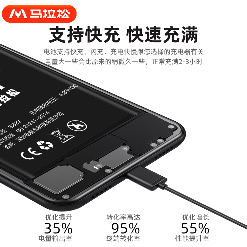 马拉松电池适用OPPOR7PS手机内置A33/A73大容量ONE Plus更换电池-图2