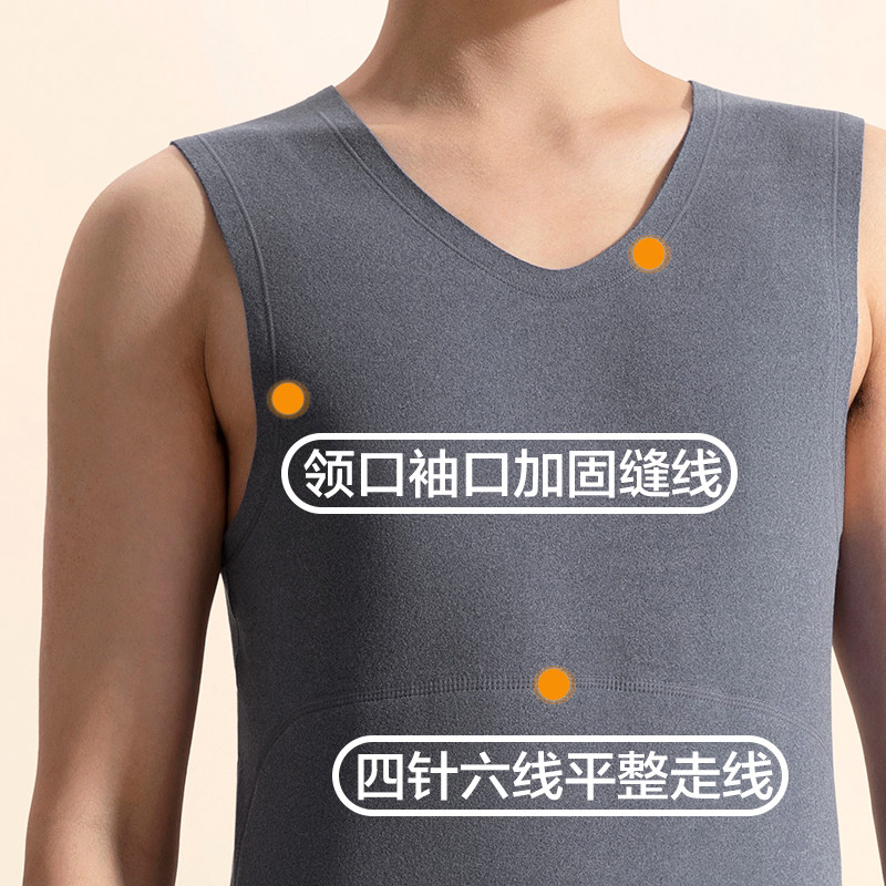 保暖背心男士冬季内穿加厚加绒德中老年人含羊毛蚕丝打底上衣马甲,淘宝优惠券,粉丝福利购,淘宝优惠卷