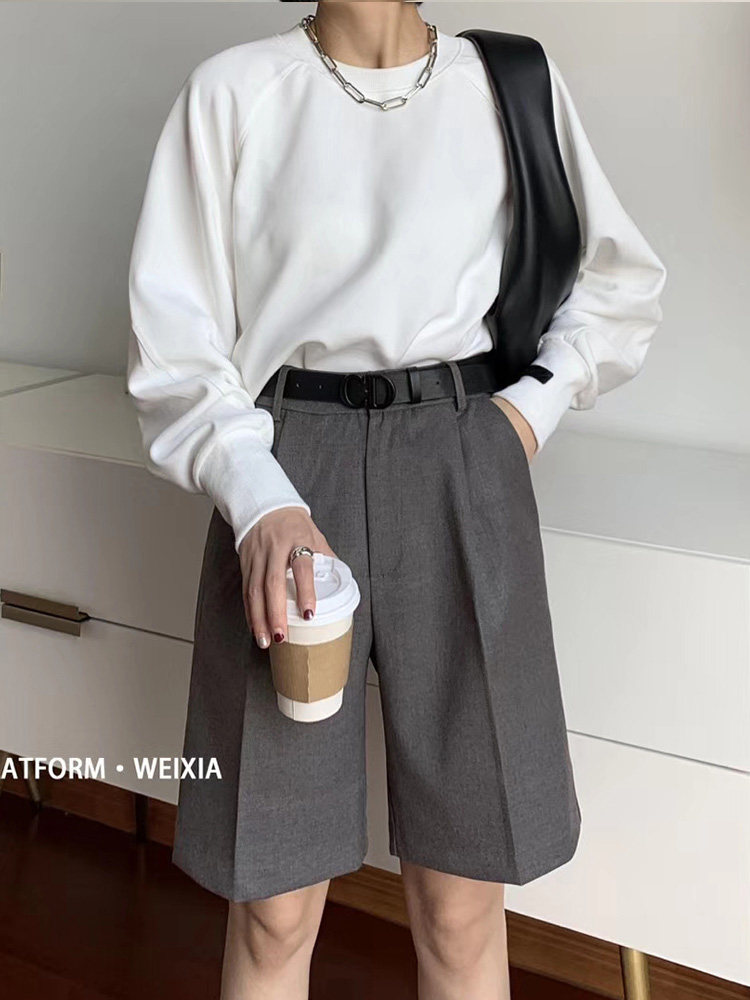 直筒港味2020夏季韩版宽松潮五分裤 茹娴缇休闲裤