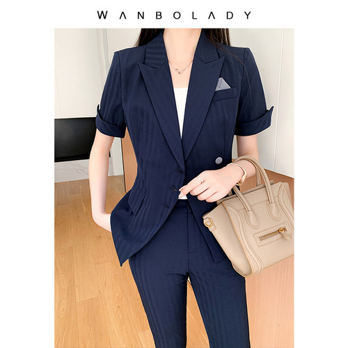 短袖西装外套女夏款薄款修身显瘦职业装高质感韩版通勤经理工作服 - 图2