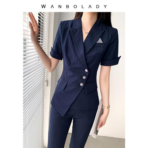 短袖西装外套女夏款薄款修身显瘦职业装高质感韩版通勤经理工作服 - 图1