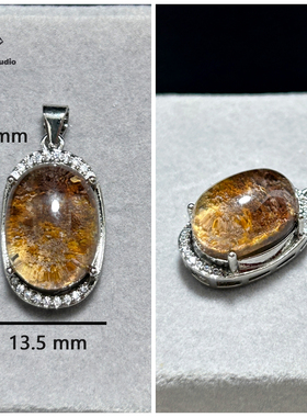 天然绿幽灵水晶吊坠复古项坠配件