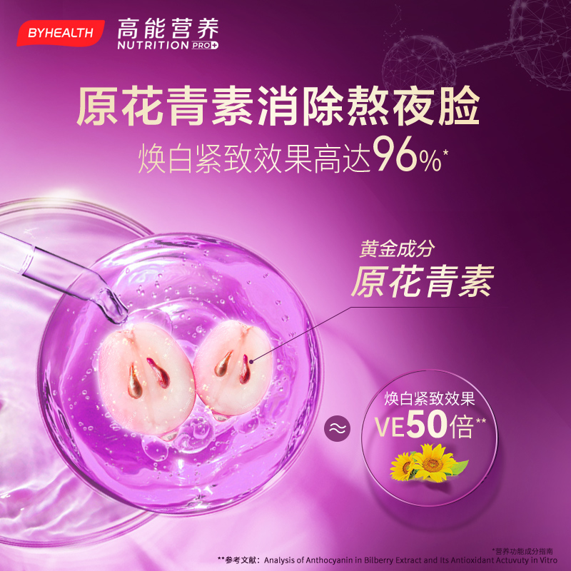 BYHEALTH汤臣倍健海外旗舰店【专区3件507】BYHEALTH汤臣倍健葡萄籽粉胶囊原花青素精华液含VC1
