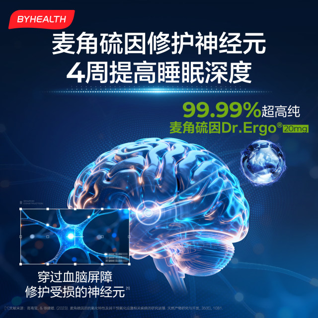 BYHEALTH Little Blue Box ເມັດນອນທີ່ບໍ່ແມ່ນ Melatonin Ashwagandha Ergothioneine Glycinate Magnesium ຫຼຸດຜ່ອນ Cortisol
