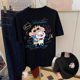 Summer white crayon Shin-shin-sleeved pure cotton T-shirt for women
