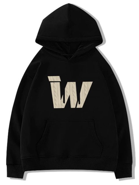 Navy letter print sweatshirt for women spring and autumn 2024