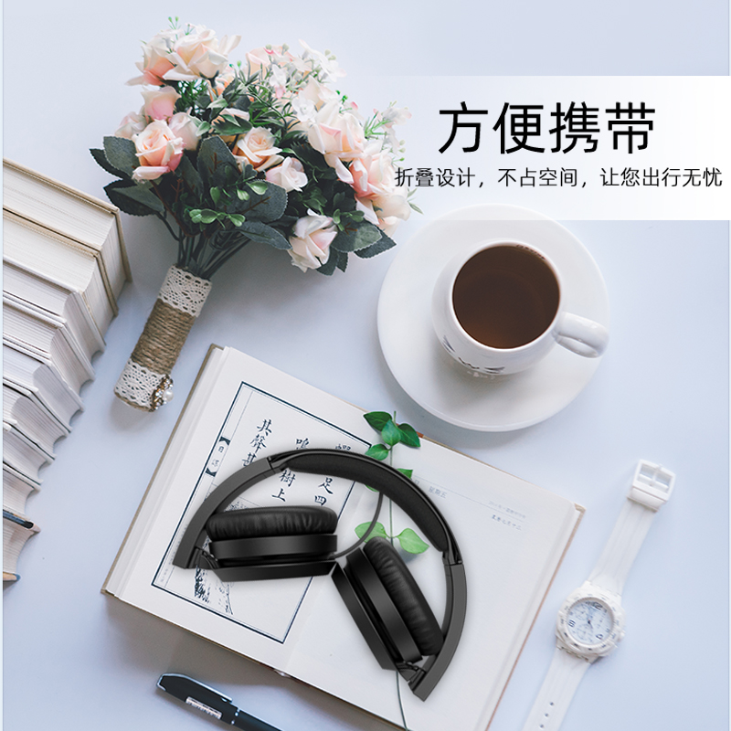 飞利浦头戴式有线耳机H4105网课音乐电竞游戏电脑学习耳麦耳机 - 图3