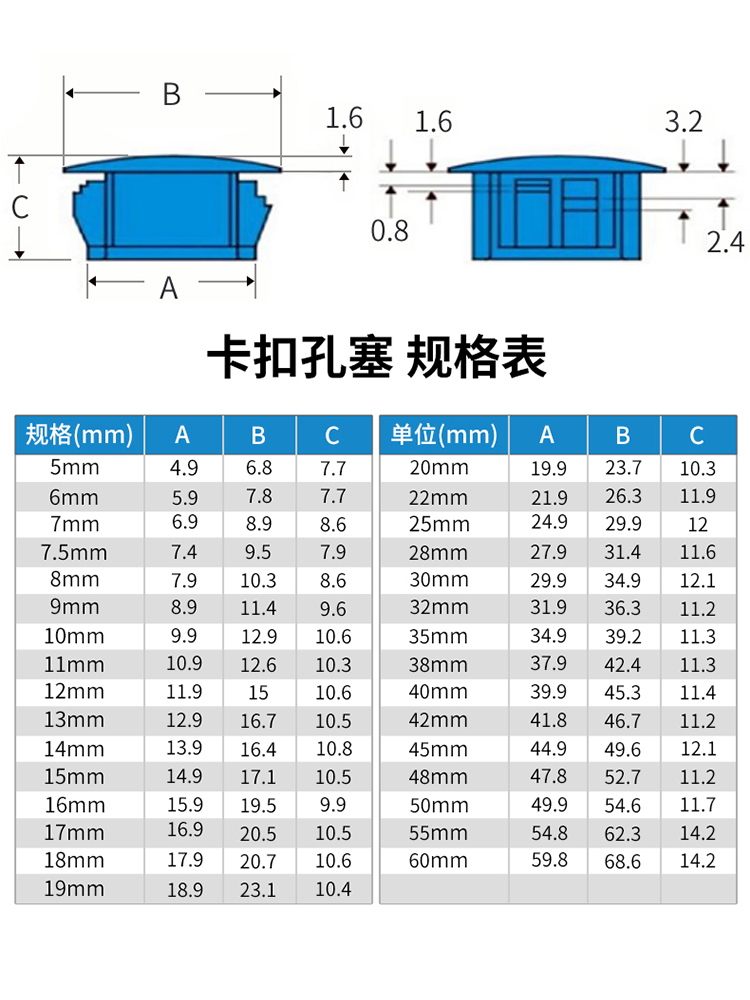 灰色扣式塞头尼龙塑料孔塞盖管盖子螺丝盖塑料恐孔盖管孔塞盖子堵 - 图0