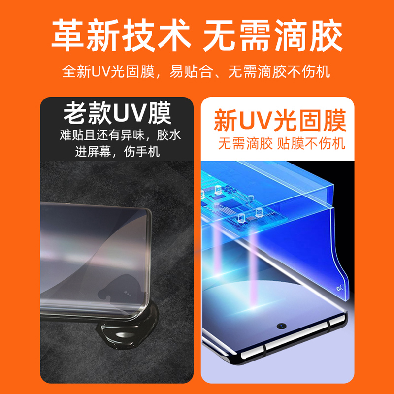 适用OPPOReno9手机膜OPPOReno9pro钢化膜uv软膜Reno9水凝oppo曲面全屏保护ren9pro+贴膜全胶曲面uv光固隐形膜 - 图1