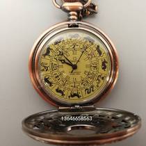 (Yao Lankaku) Zodiac Old Table Pure copper Kaifu expensive hollowed-out Waimeter Antique Nostalgometer Flip-type Machinery