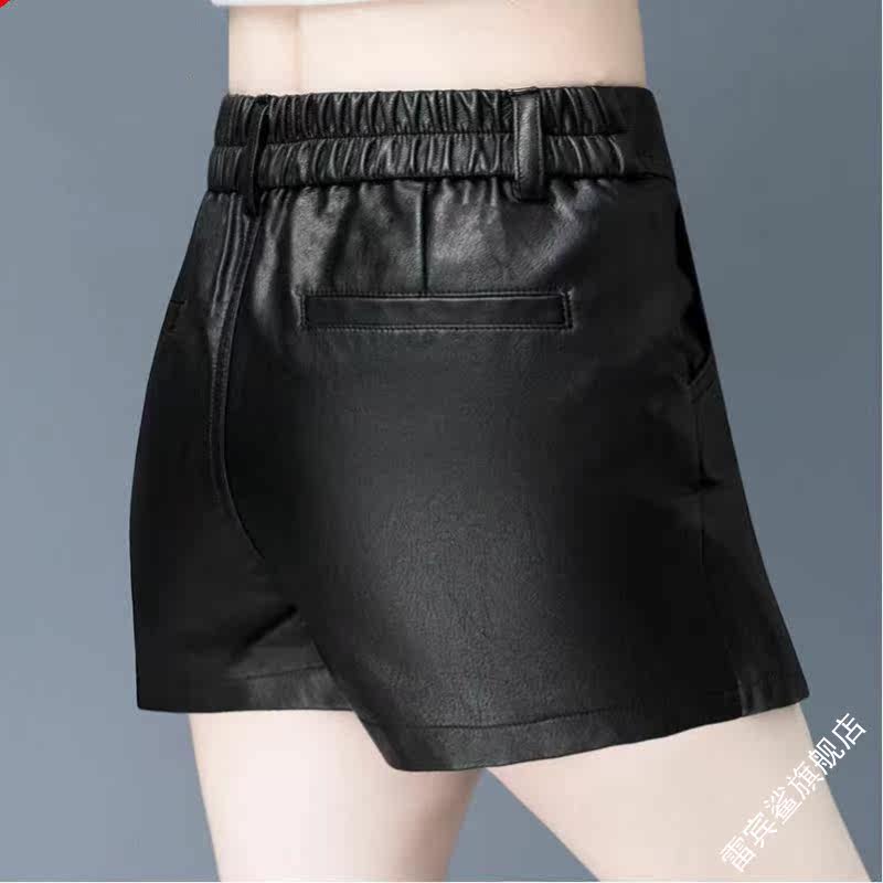 2022秋冬新款高腰休闲皮裤修身套裙 雷宾鲨休闲裤