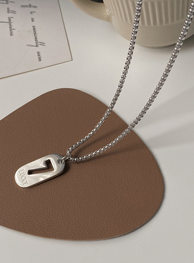 轻奢小众设计感数字女钛钢项链