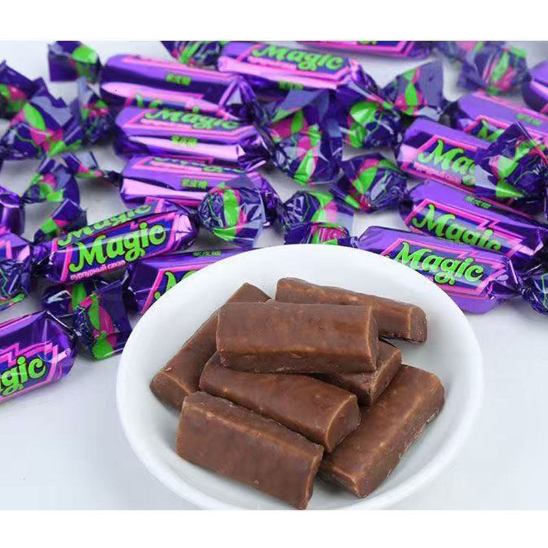 俄罗斯紫皮糖风味糖果夹心糖巧克力风味休闲零食婚庆年货T1