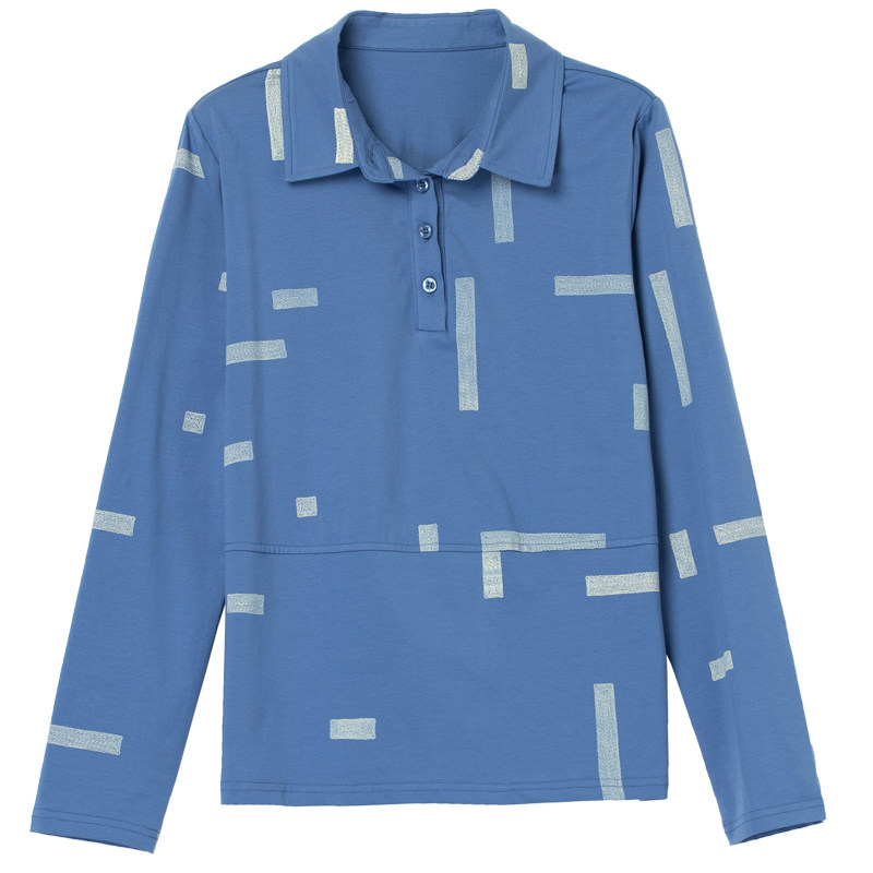 纯棉长袖女春秋装40-50岁打底衫 荣赛T恤