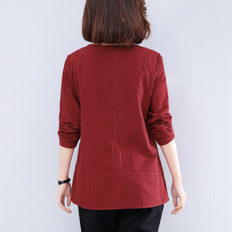 妈妈春装长袖t恤中年女装打底衫 荣赛中老年女装