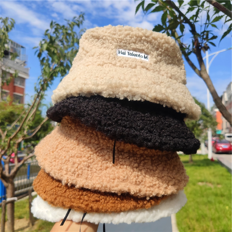 恋珂色旗舰店网红羊羔毛渔夫帽女冬泰迪毛绒羊羔绒帽子秋冬韩版百搭可爱盆帽潮2