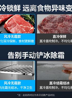 东贝风冷无霜四门冰箱商用四开门冷藏冷冻柜立式六门厨房冰柜