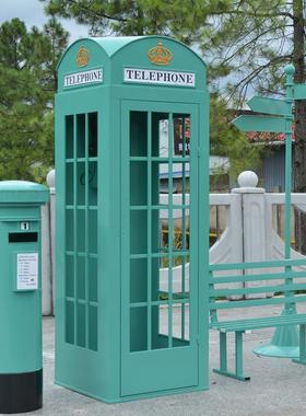 铁艺工艺品网红电话亭套装落地摆件酒吧装饰户外打卡拍照大型道具