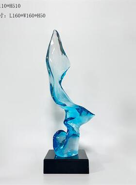 简约现代透明树脂电视柜客厅家居酒柜办公室软装高级感创意工艺品