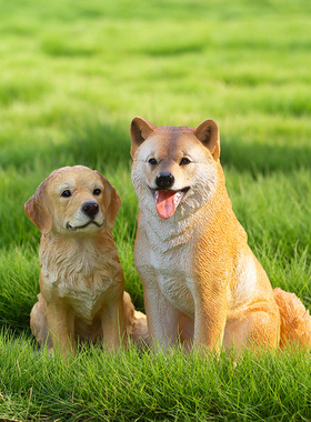 仿真柴犬可爱小狗模型摆件