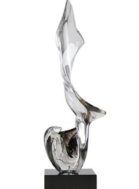 家居入户玄关摆件样板房桌面软装饰品客厅电视柜两侧透明树脂雕塑