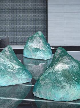 透明树脂景观石头雕塑酒店大堂别墅样板间庭院大型落地工艺品摆件