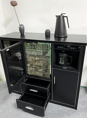 好茶三开门黑色轻奢两用消毒柜