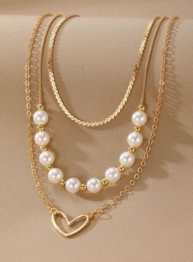 欧美跨境热销饰品夏季时尚独特设计感恶魔之眼项链三件套女式