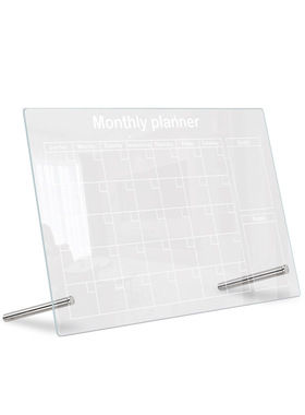 TYU309 跨境桌面摆件记事板日历计划表可擦写透明2mm亚克力