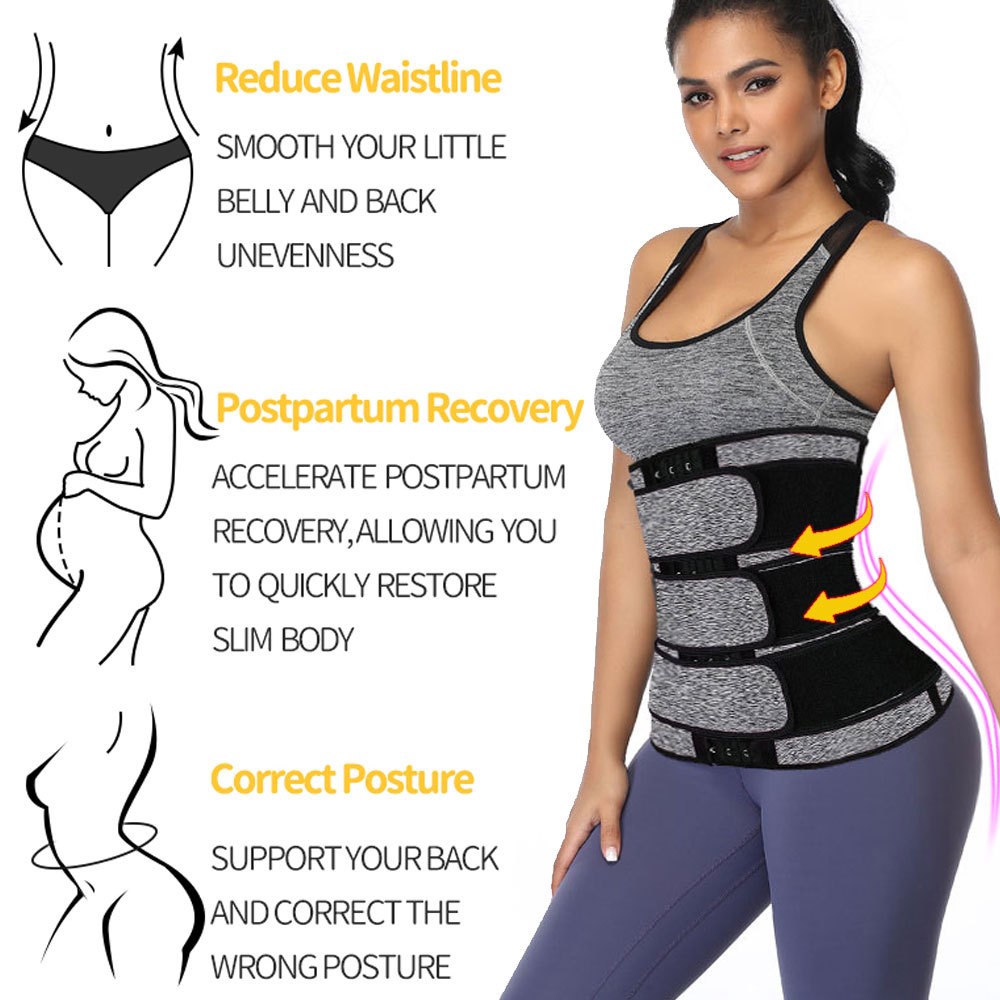 Neoprene Sweat Body Shaper Belts Three Waist Trainer Shaping - 图0