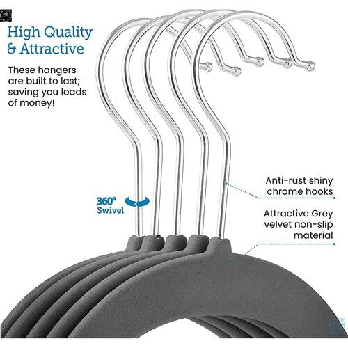 Non slip velvet clothes hanger dress Coat Hanger holder rack - 图1