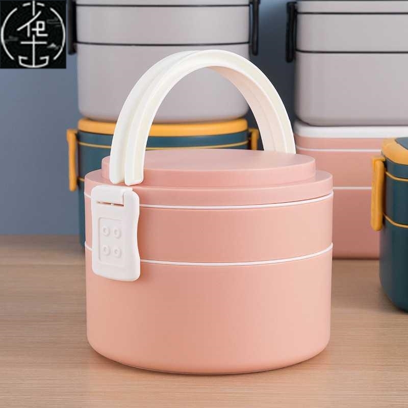 Portable 2 Layer Healthy Lunch Box Food Container Microwave-图0